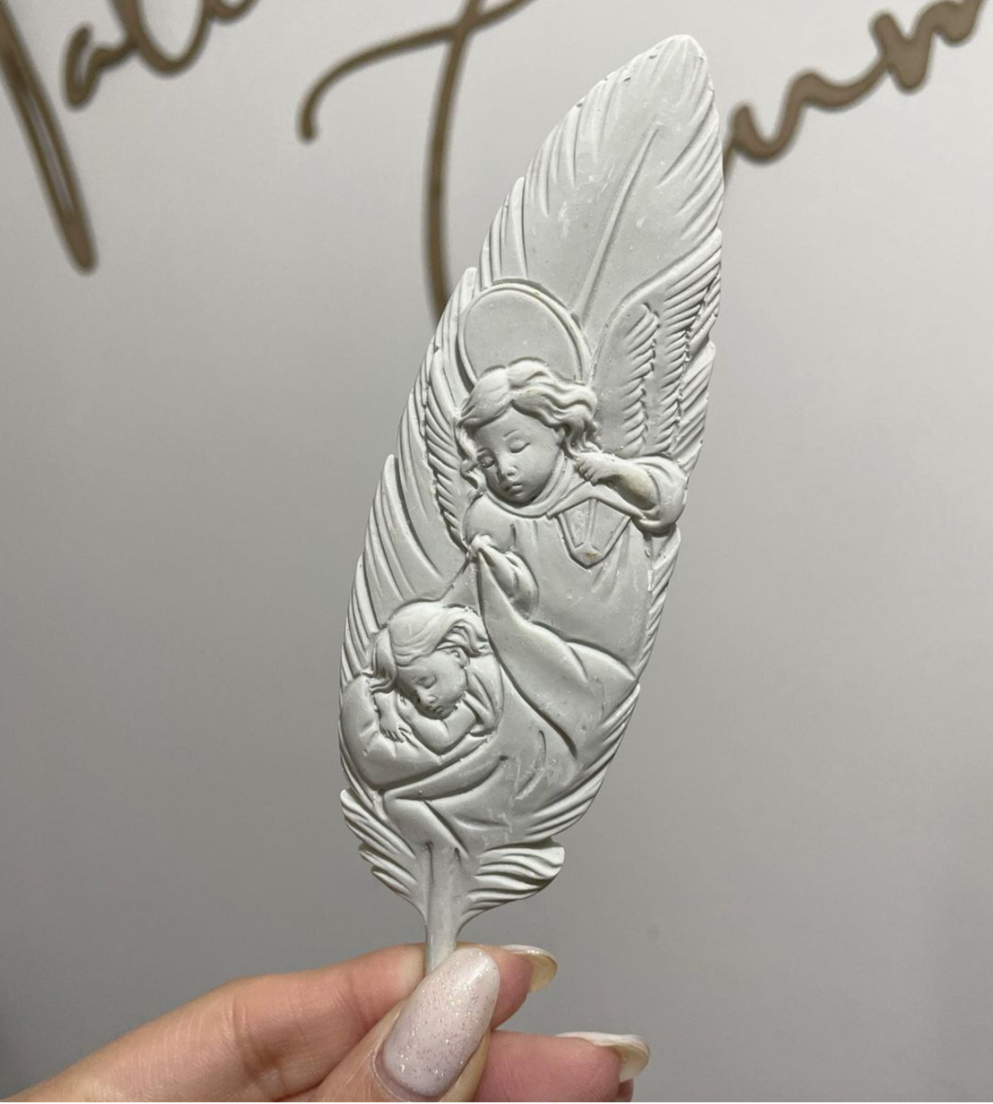 Pluma ángel de la guarda - 12 cm