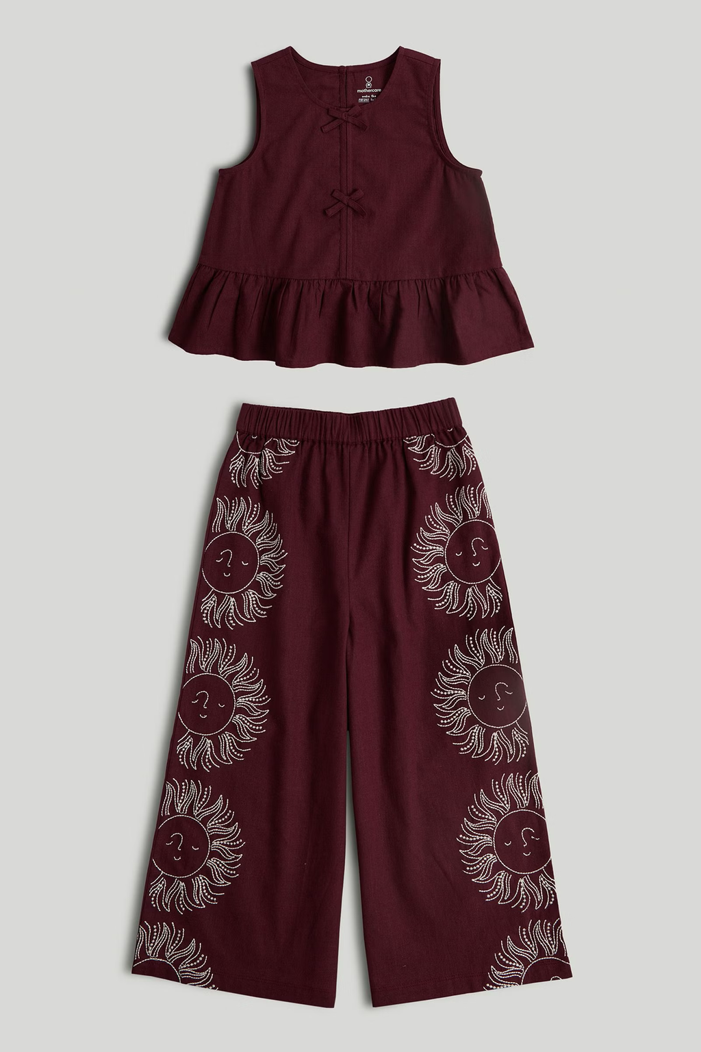 Conjunto Borgoña de Blusa y Pantalón