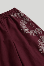 Conjunto Borgoña de Blusa y Pantalón