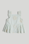 Blusa Bordada Azul