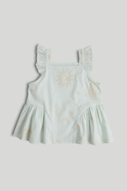 Blusa Bordada Azul