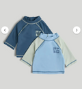 Pack x2 Camisetas de Baño Azules UPF50+