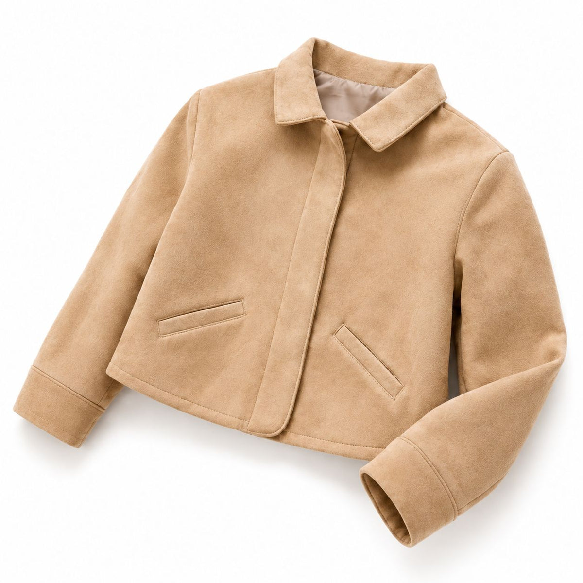 Chaqueta Efecto Gamuza Camel