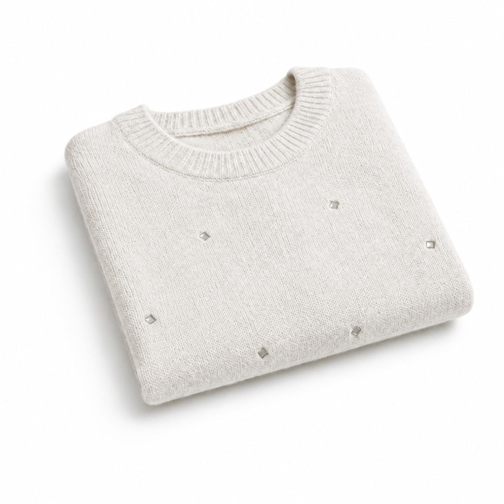 Buzo Tejido Gris con Tachas